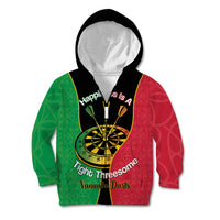 Personalised Vanuatu Darts Kid Hoodie Happiness Is A Tight Threesome Sand Drawing Art