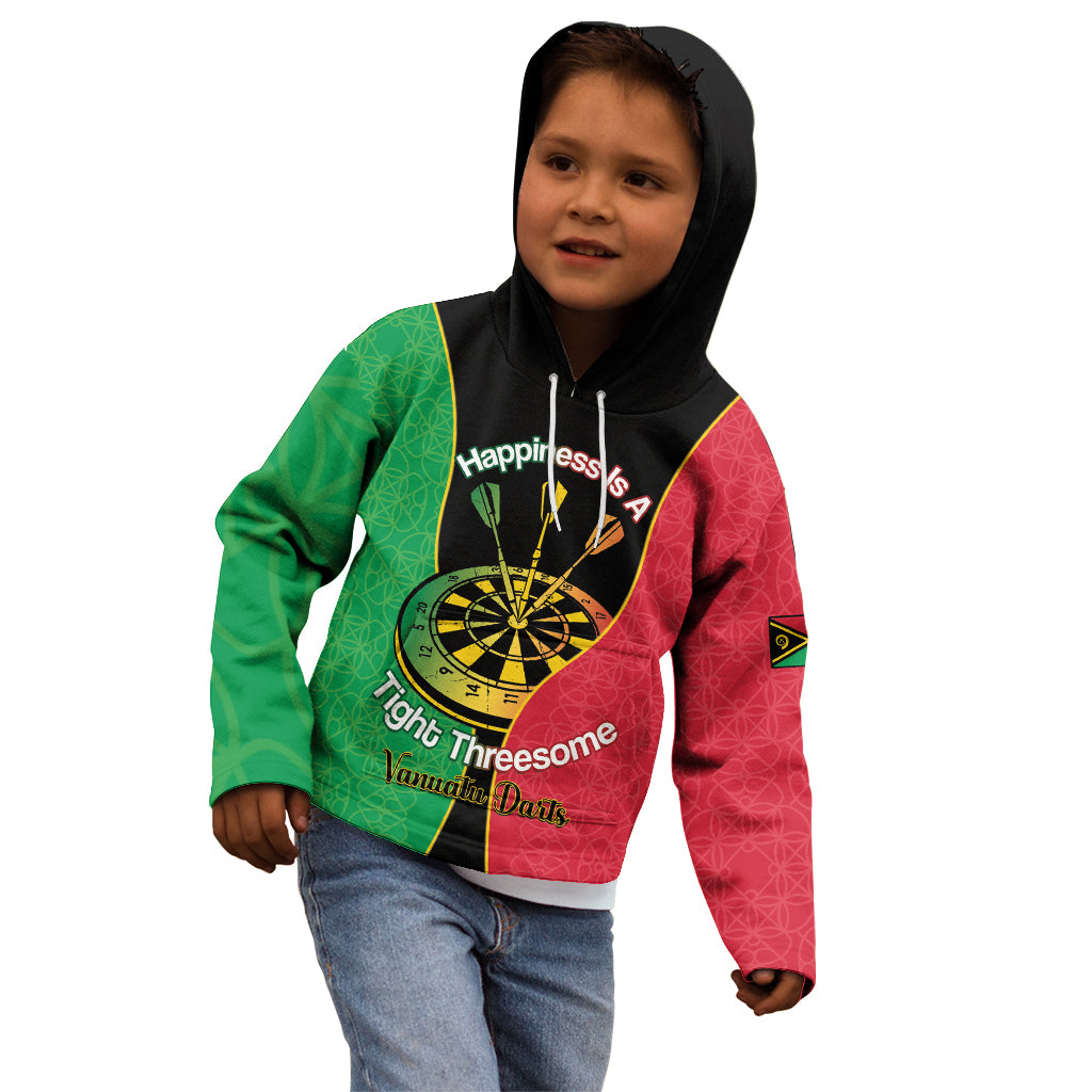 Personalised Vanuatu Darts Kid Hoodie Happiness Is A Tight Threesome Sand Drawing Art