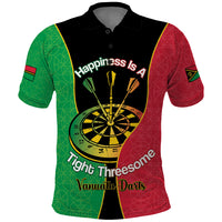 Personalised Vanuatu Darts Polo Shirt Happiness Is A Tight Threesome Sand Drawing Art