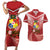 Tonga Darts Couples Matching Short Sleeve Bodycon Dress and Hawaiian Shirt Tongan Ngatu Pattern