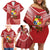 Tonga Darts Family Matching Off Shoulder Short Dress and Hawaiian Shirt Tongan Ngatu Pattern