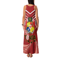 Tonga Darts Family Matching Tank Maxi Dress and Hawaiian Shirt Tongan Ngatu Pattern