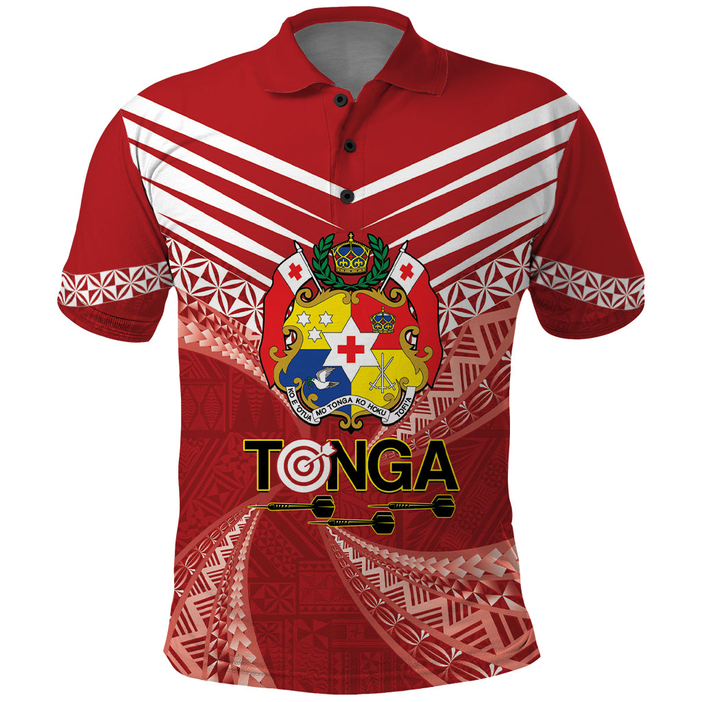 Tonga Darts Polo Shirt Tongan Ngatu Pattern