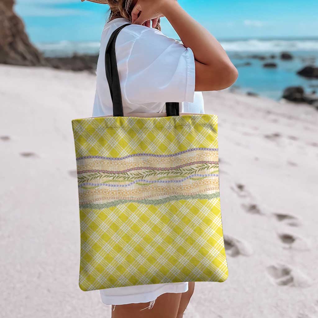 Yellow Palaka Hawaii Leis Elegant Vibes Tote Bag