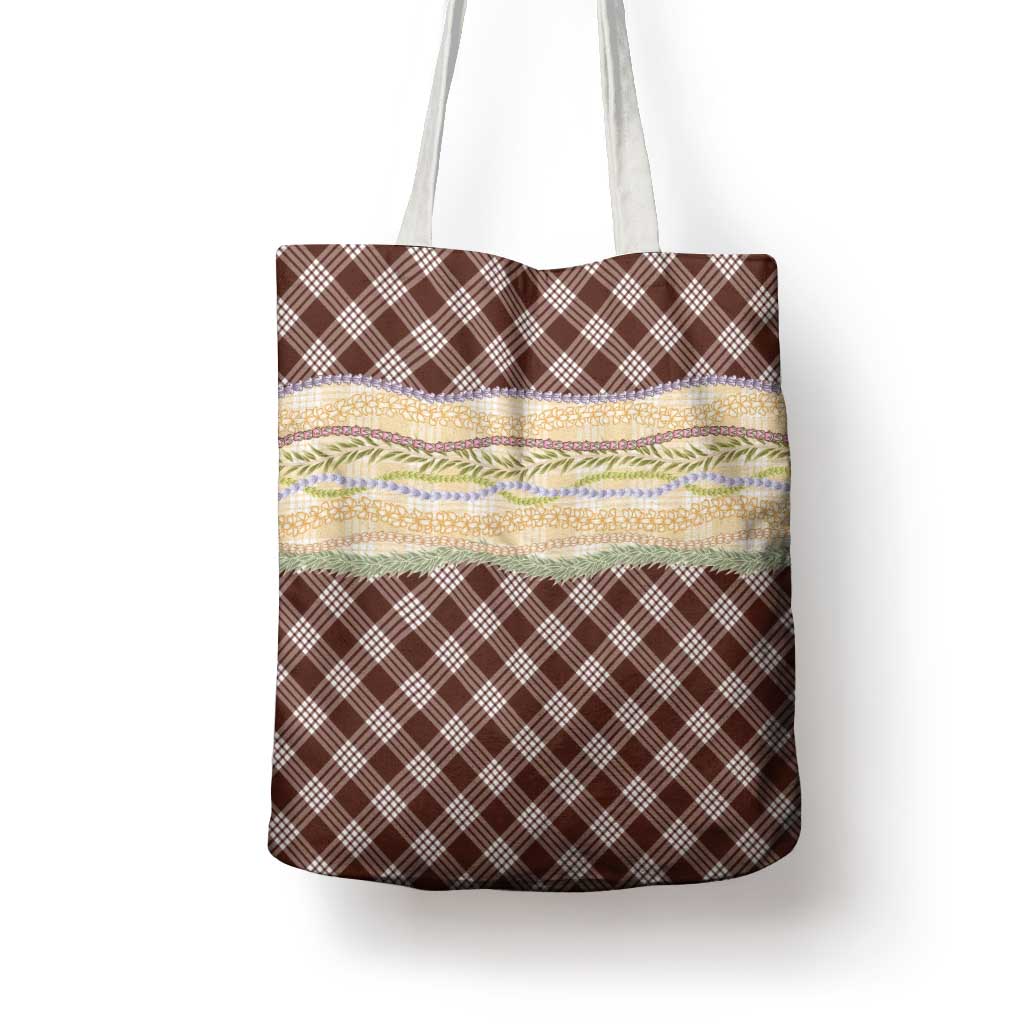 Brown Palaka Hawaii Leis Elegant Vibes Tote Bag