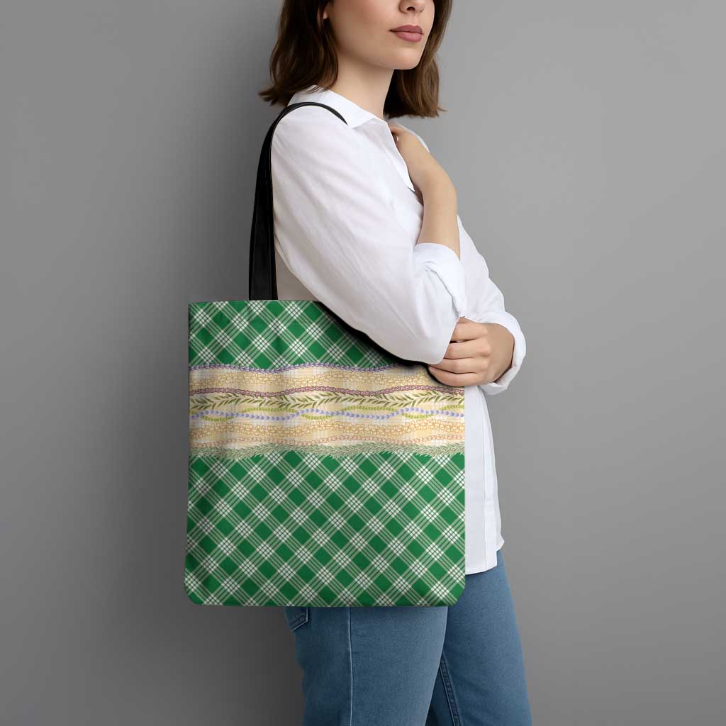 Green Palaka Hawaii Leis Elegant Vibes Tote Bag