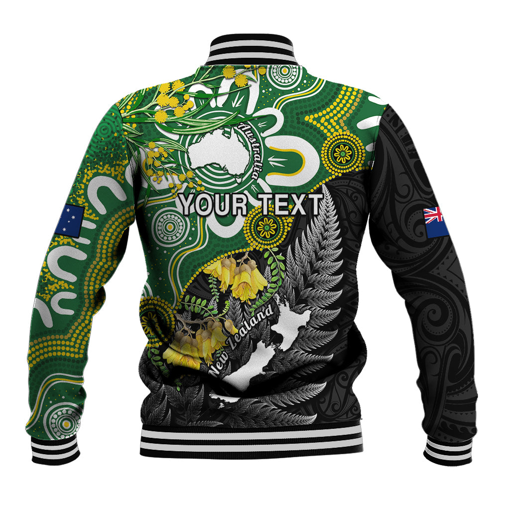Personalised New Zealand And Australia Baseball Jacket Aboriginal Mix Aotearoa Maori Unique Style LT14 - Polynesian Pride