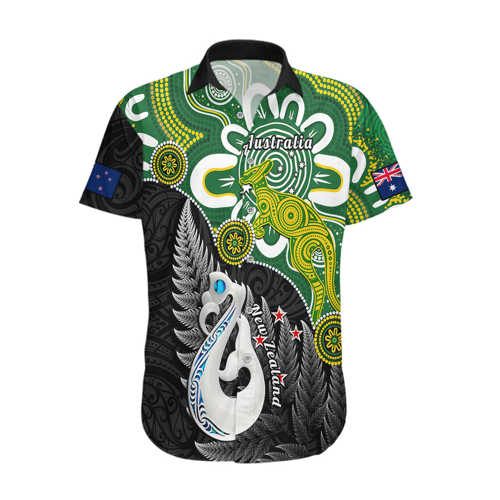 Personalised New Zealand And Australia Hawaiian Shirt Aboriginal Mix Aotearoa Maori Unique Style LT14 Green - Polynesian Pride