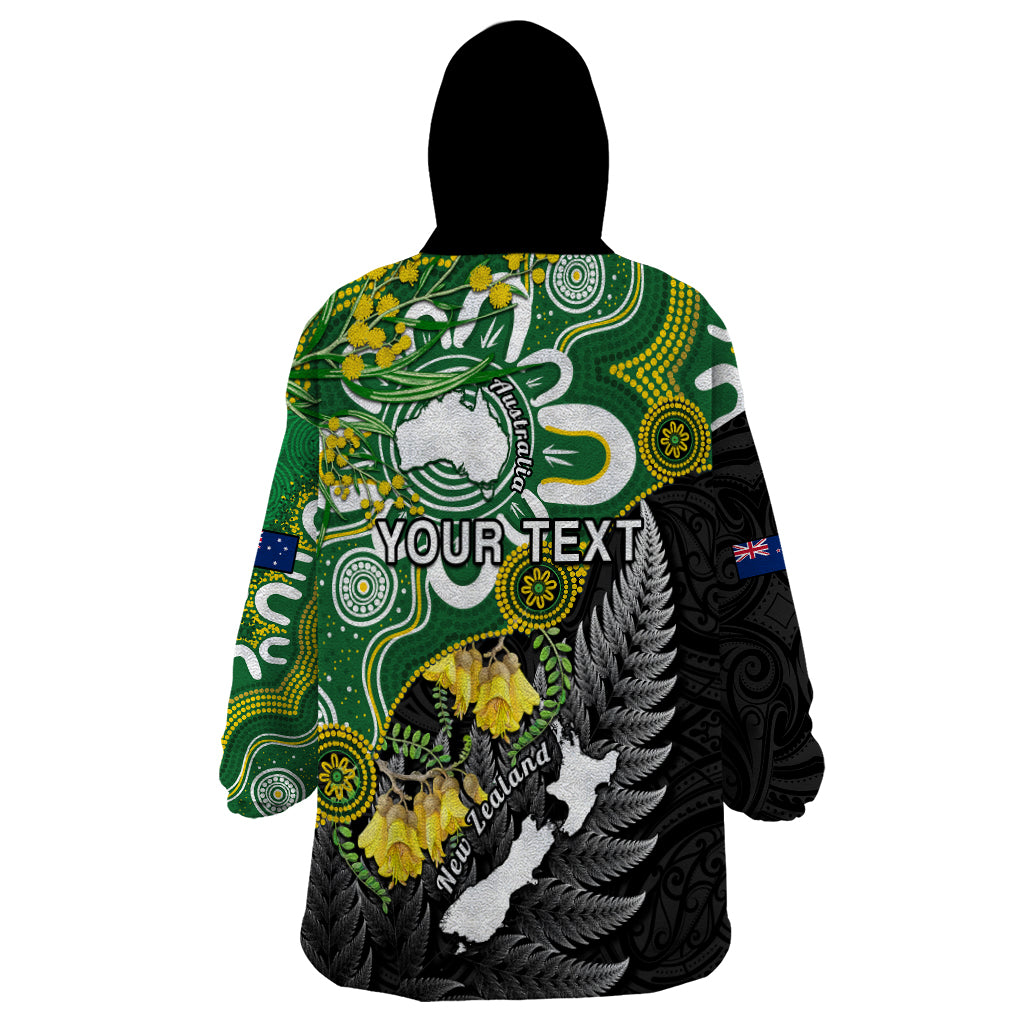 Personalised New Zealand And Australia Wearable Blanket Hoodie Aboriginal Mix Aotearoa Maori Unique Style LT14 - Polynesian Pride