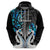 Custom New Zealand Hoodie Te Manaia Mangopare Maori and Fern Blue Style LT14 - Polynesian Pride