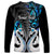 Personalised New Zealand Long Sleeve Shirt Te Manaia Mangopare Maori And Fern Blue Style LT14 - Polynesian Pride