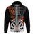 Custom New Zealand Hoodie Te Manaia Mangopare Maori and Fern Orange Style LT14 Zip Hoodie Orange - Polynesian Pride