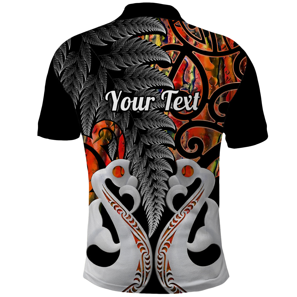 Custom New Zealand Polo Shirt Te Manaia Mangopare Maori and Fern Orange Style LT14 - Polynesian Pride