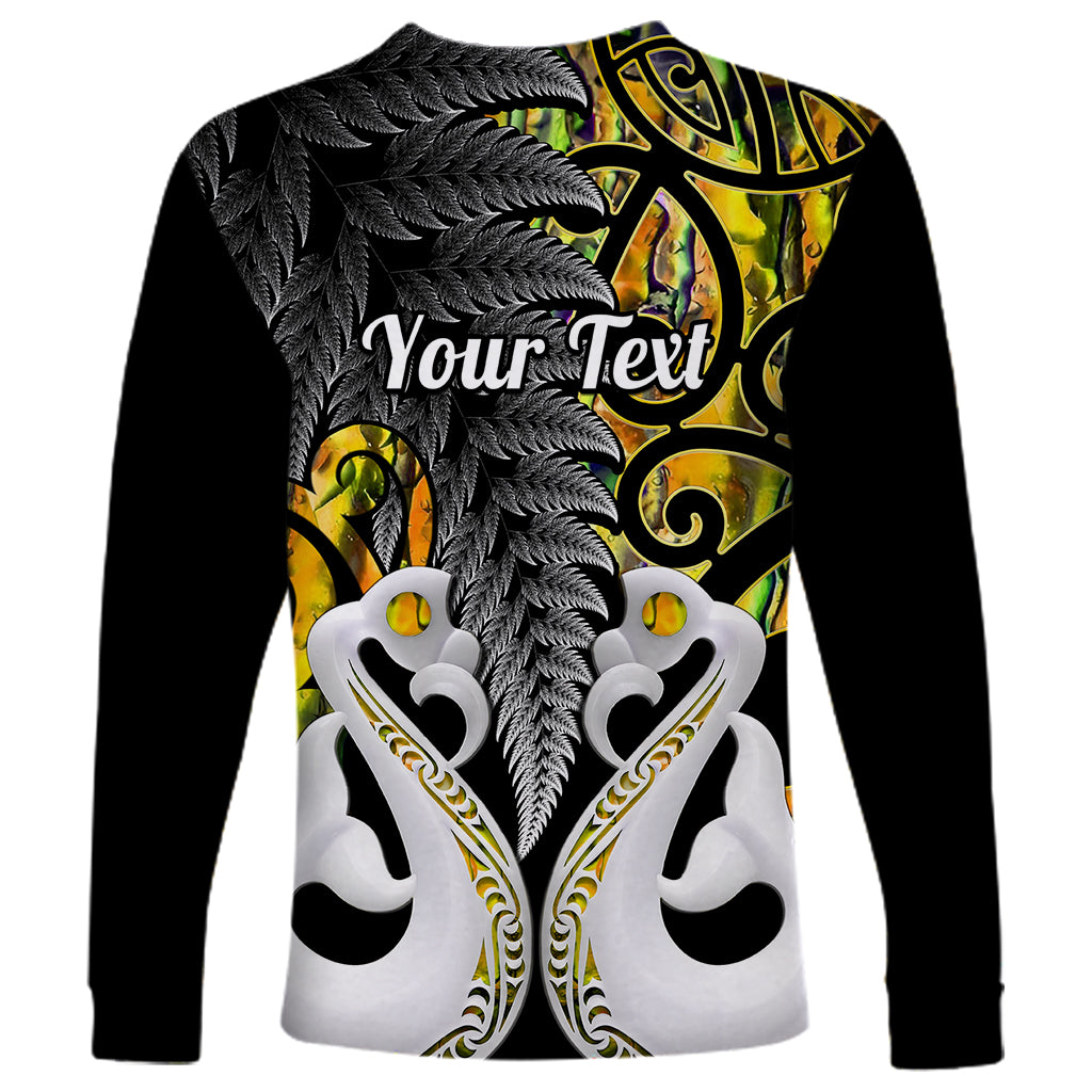 Personalised New Zealand Long Sleeve Shirt Te Manaia Mangopare Maori And Fern Gold Style LT14 - Polynesian Pride