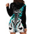 Personalised New Zealand Hoodie Dress Te Manaia Mangopare Maori And Fern Turquoise Style LT14 - Polynesian Pride