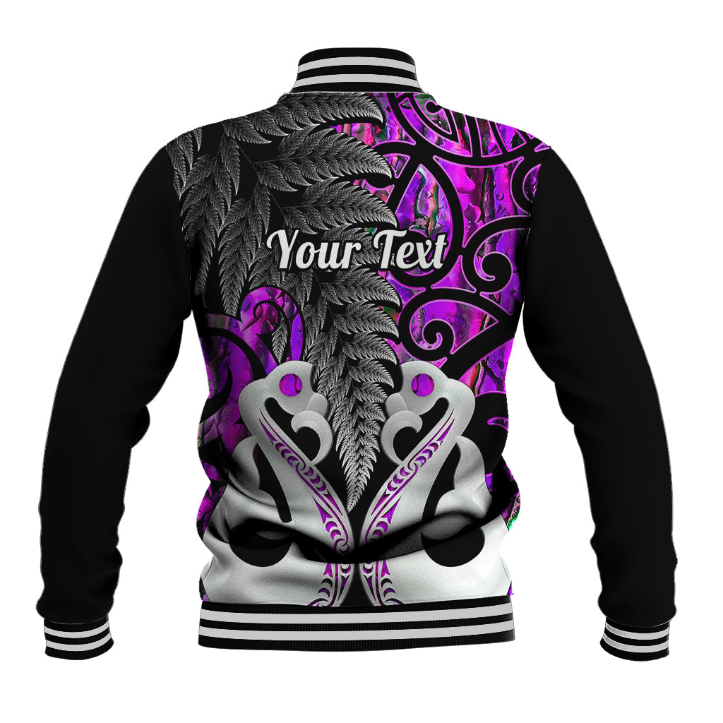 Personalised New Zealand Baseball Jacket Te Manaia Mangopare Maori And Fern Purple Style LT14 - Polynesian Pride