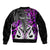 Personalised New Zealand Bomber Jacket Te Manaia Mangopare Maori And Fern Purple Style LT14 - Polynesian Pride