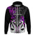 Custom New Zealand Hoodie Te Manaia Mangopare Maori and Fern Purple Style LT14 Zip Hoodie Purple - Polynesian Pride