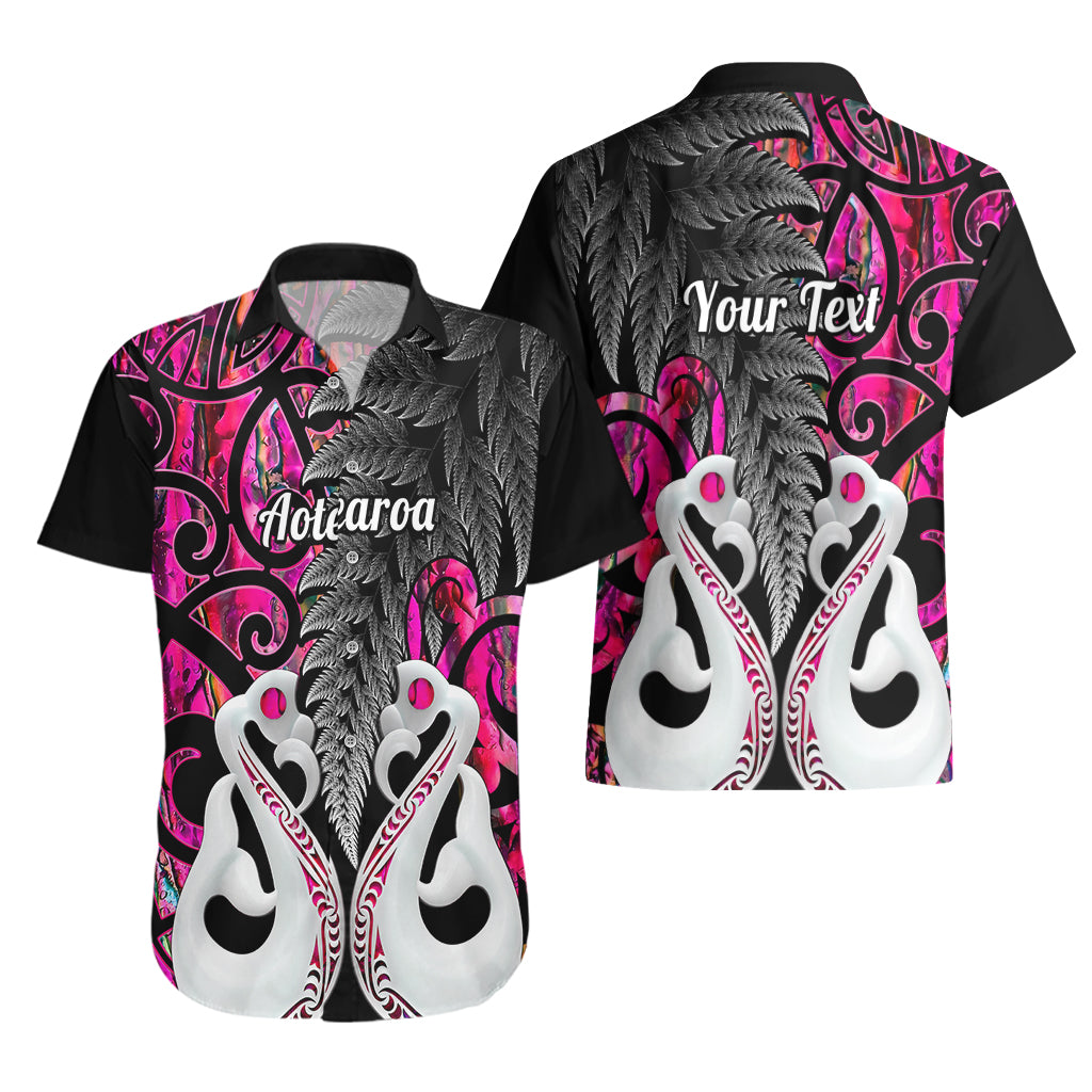 Personalised New Zealand Hawaiian Shirt Te Manaia Mangopare Maori And Fern Pink Style LT14 - Polynesian Pride