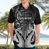 Personalised New Zealand Hawaiian Shirt Te Manaia Mangopare Maori And Fern Black Style LT14 - Polynesian Pride