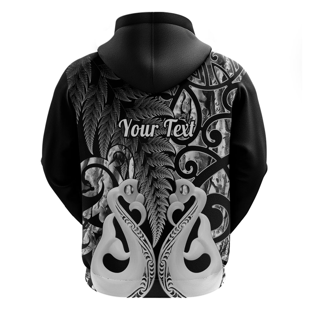 Custom New Zealand Hoodie Te Manaia Mangopare Maori and Fern Black Style LT14 - Polynesian Pride