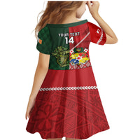 Custom Tonga And Ireland Rugby Family Matching Mermaid Dress and Hawaiian Shirt Ikale Tahi With Shamrocks LT14 - Polynesian Pride