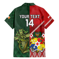 Custom Tonga And Ireland Rugby Family Matching Mermaid Dress and Hawaiian Shirt Ikale Tahi With Shamrocks LT14 - Polynesian Pride