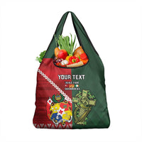 Custom Samoa And Ireland Rugby Grocery Bag Ikale Tahi With Shamrocks