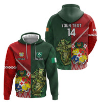 Custom Samoa And Ireland Rugby Zip Hoodie Ikale Tahi With Shamrocks