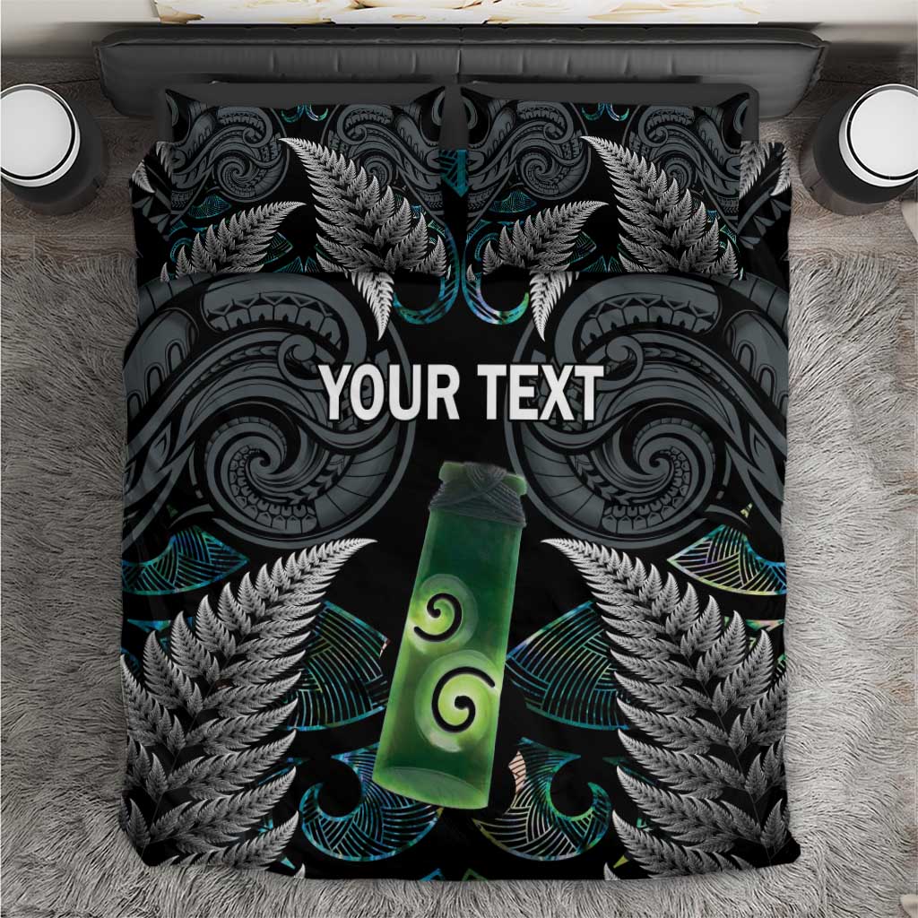 Personalised New Zealand Toki Bedding Set Silver Fern Mix Aotearoa Maori Pattern