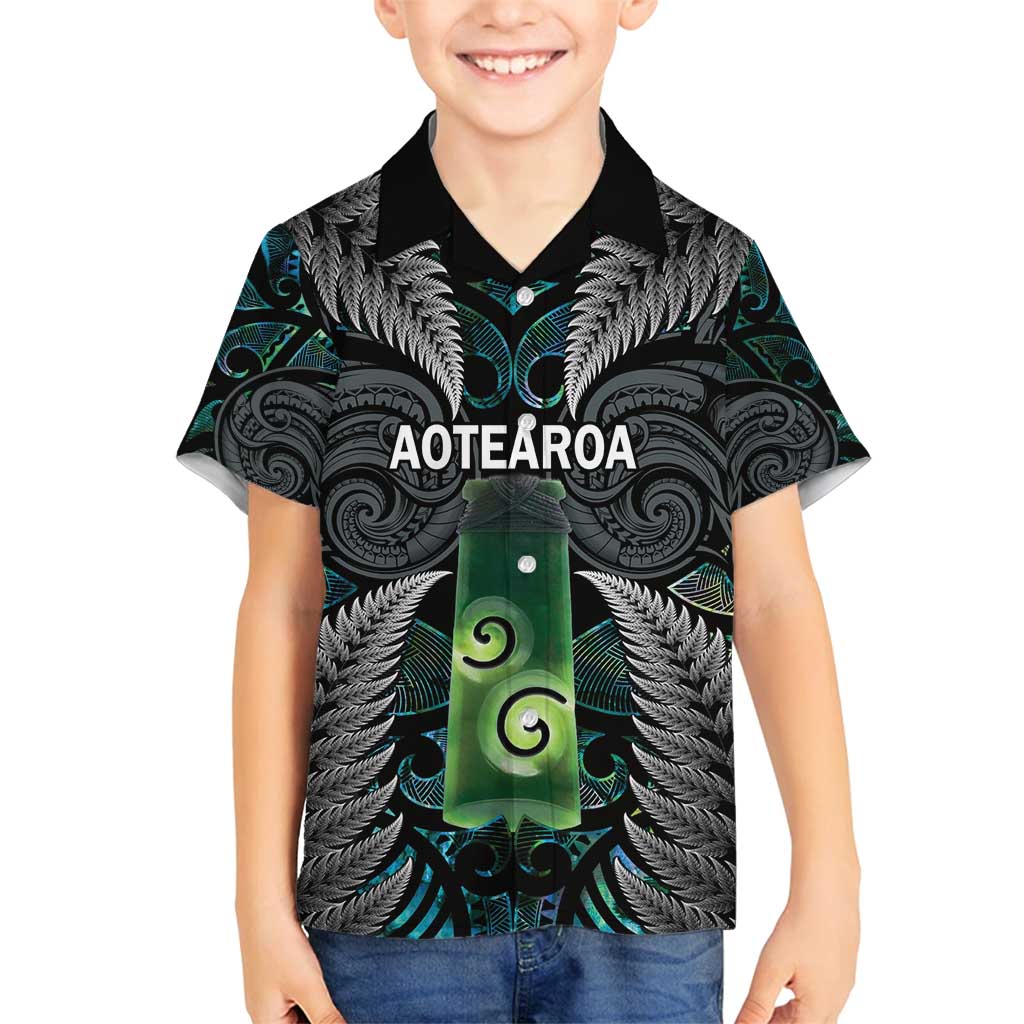 Personalised New Zealand Toki Family Matching Off Shoulder Maxi Dress and Hawaiian Shirt Silver Fern Mix Aotearoa Maori Pattern
