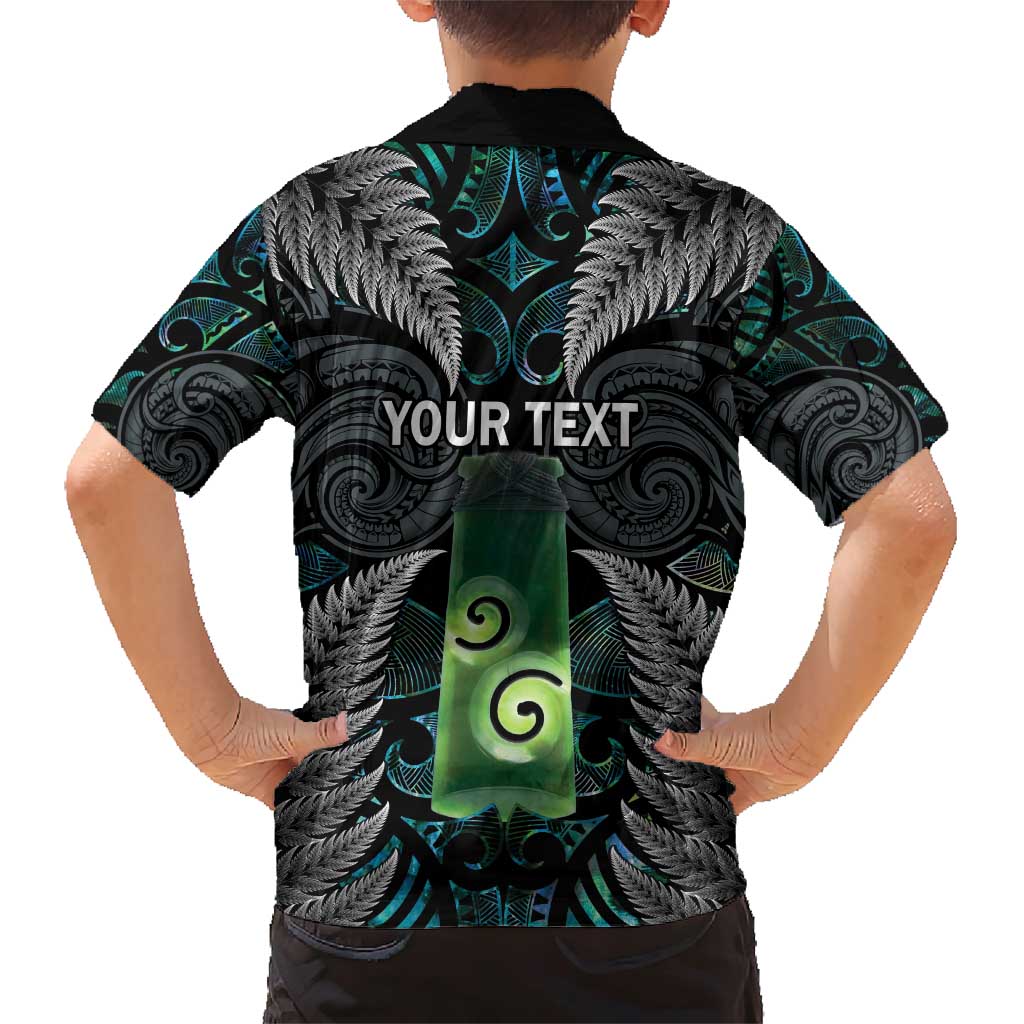 Personalised New Zealand Toki Family Matching Short Sleeve Bodycon Dress and Hawaiian Shirt Silver Fern Mix Aotearoa Maori Pattern LT14 - Polynesian Pride