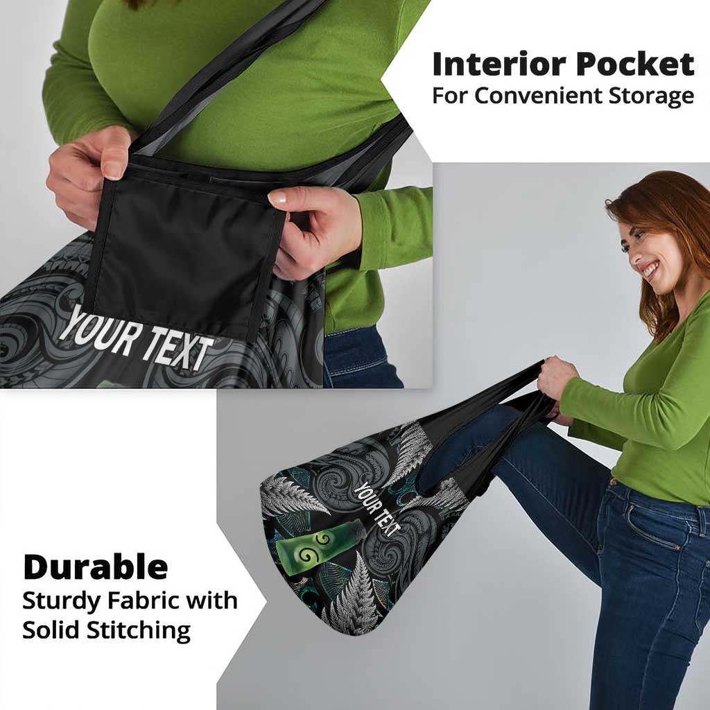 Personalised New Zealand Toki Grocery Bag Silver Fern Mix Aotearoa Maori Pattern