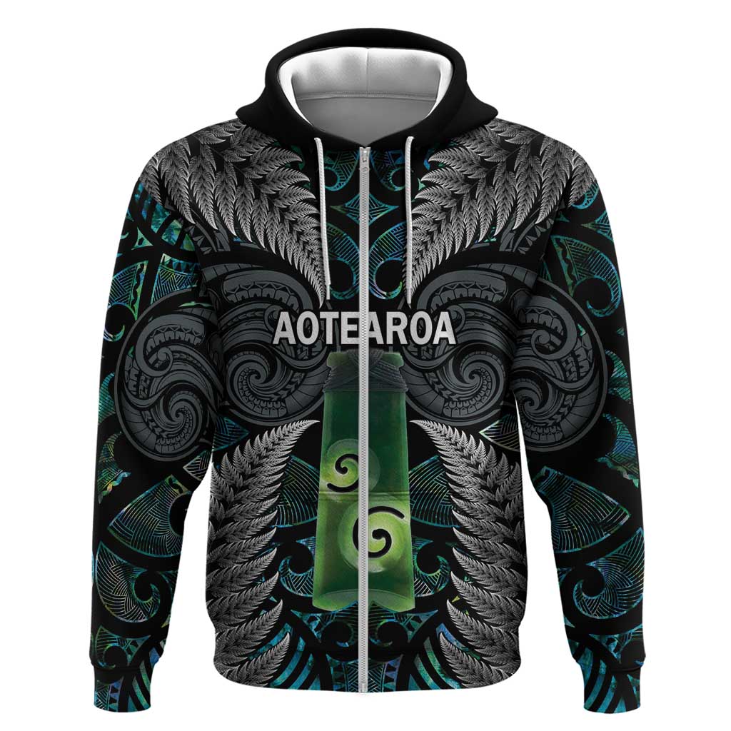 Personalised New Zealand Toki Hoodie Silver Fern Mix Aotearoa Maori Pattern