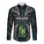 Personalised New Zealand Toki Long Sleeve Button Shirt Silver Fern Mix Aotearoa Maori Pattern