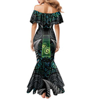 Personalised New Zealand Toki Mermaid Dress Silver Fern Mix Aotearoa Maori Pattern LT14 - Polynesian Pride
