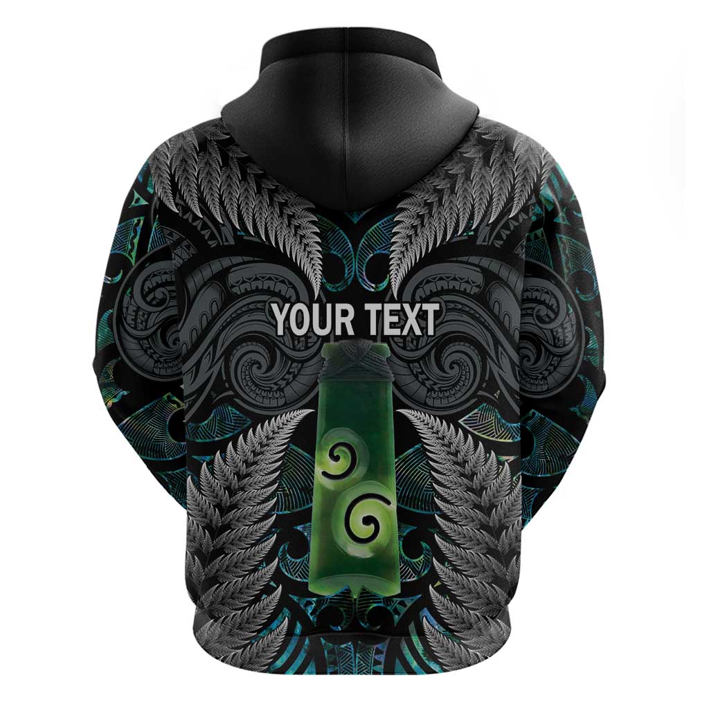Personalised New Zealand Toki Zip Hoodie Silver Fern Mix Aotearoa Maori Pattern LT14 - Polynesian Pride