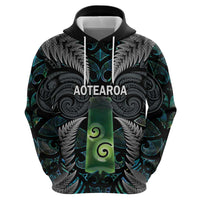 Personalised New Zealand Toki Zip Hoodie Silver Fern Mix Aotearoa Maori Pattern LT14 - Polynesian Pride