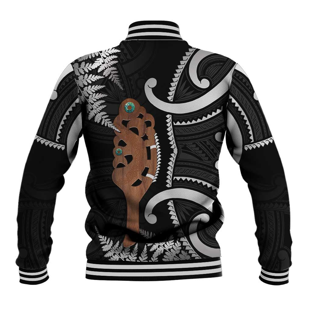 New Zealand Maripi Baseball Jacket Silver Fern Mix Aotearoa Maori Pattern