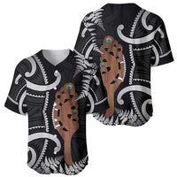 New Zealand Maripi Baseball Jersey Silver Fern Mix Aotearoa Maori Pattern