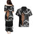 New Zealand Maripi Couples Matching Puletasi and Hawaiian Shirt Silver Fern Mix Aotearoa Maori Pattern