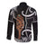 New Zealand Maripi Long Sleeve Button Shirt Silver Fern Mix Aotearoa Maori Pattern