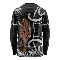 New Zealand Maripi Long Sleeve Shirt Silver Fern Mix Aotearoa Maori Pattern