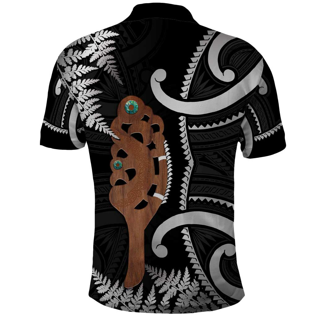 New Zealand Maripi Polo Shirt Silver Fern Mix Aotearoa Maori Pattern