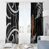 New Zealand Maripi Window Curtain Silver Fern Mix Aotearoa Maori Pattern