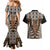 New Zealand Couples Matching Mermaid Dress and Hawaiian Shirt Maori Maripi Knife With Poutama Art