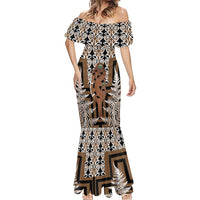 New Zealand Mermaid Dress Maori Maripi Knife With Poutama Art LT14 - Polynesian Pride