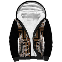 New Zealand Sherpa Hoodie Maori Maripi Knife With Poutama Art LT14 Unisex Brown - Polynesian Pride