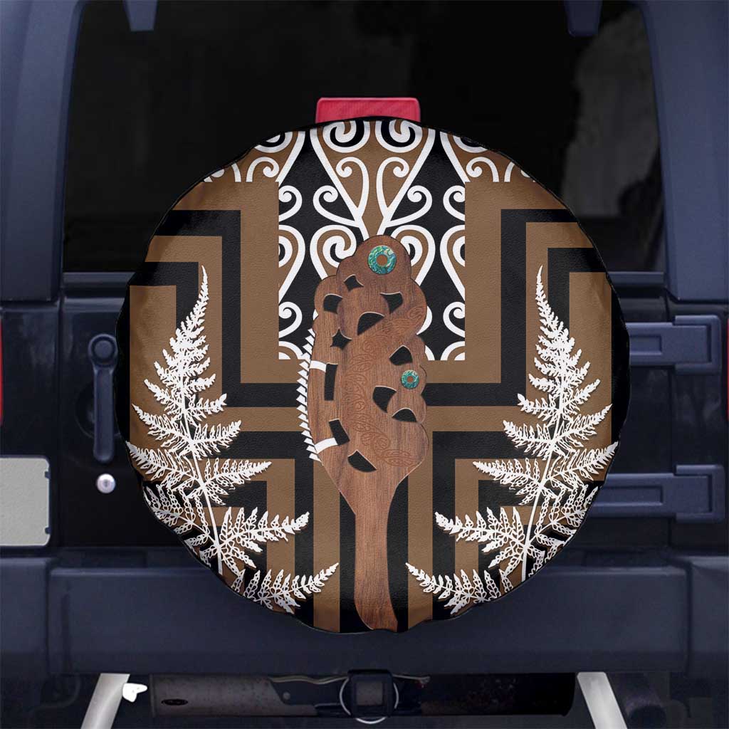 New Zealand Spare Tire Cover Maori Maripi Knife With Poutama Art