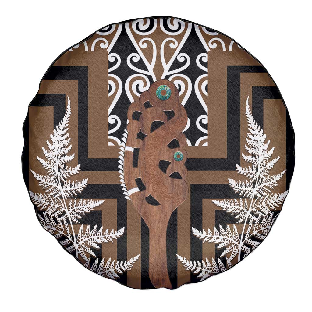 New Zealand Spare Tire Cover Maori Maripi Knife With Poutama Art